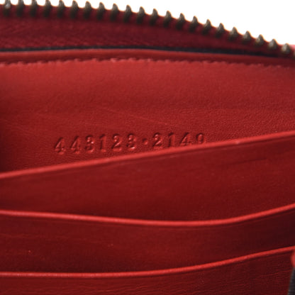 Gucci Calfskin Matelasse GG Marmont Zip Around Wallet Hibiscus Red 7 of 15