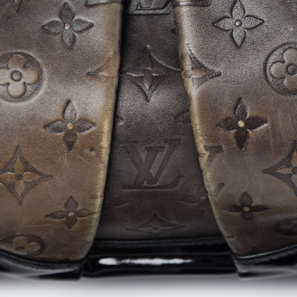 Louis Vuitton Cuir Patent Embossed Monogram Stephen Bag Grey 16 of 24
