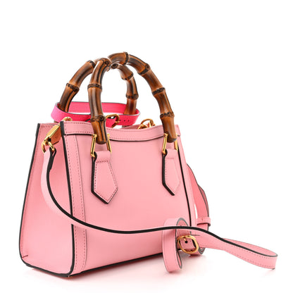 Gucci Wonka Grain Calfskin Mini Diana Tote Bag Wild Rose Fuxia Fluo 2 of 10