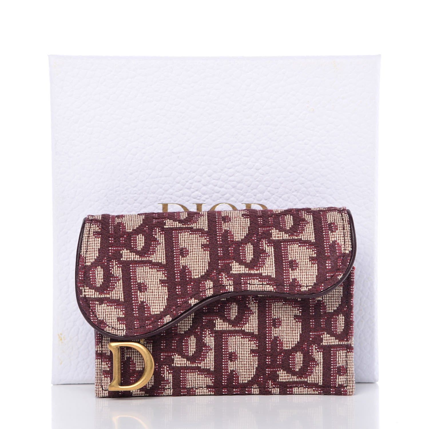 Christian Dior Oblique Saddle Card Holder Bordeaux 8 of 8