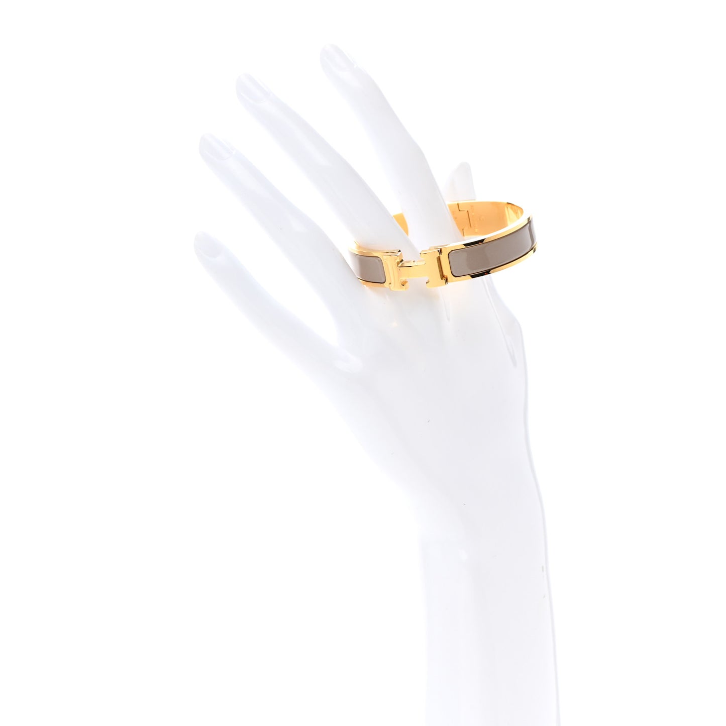 Enamel Narrow Clic Clac H Bracelet PM Marron Glace