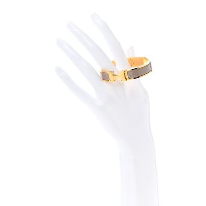 Hermes Enamel Narrow Clic Clac H Bracelet PM Marron Glace 2 of 5