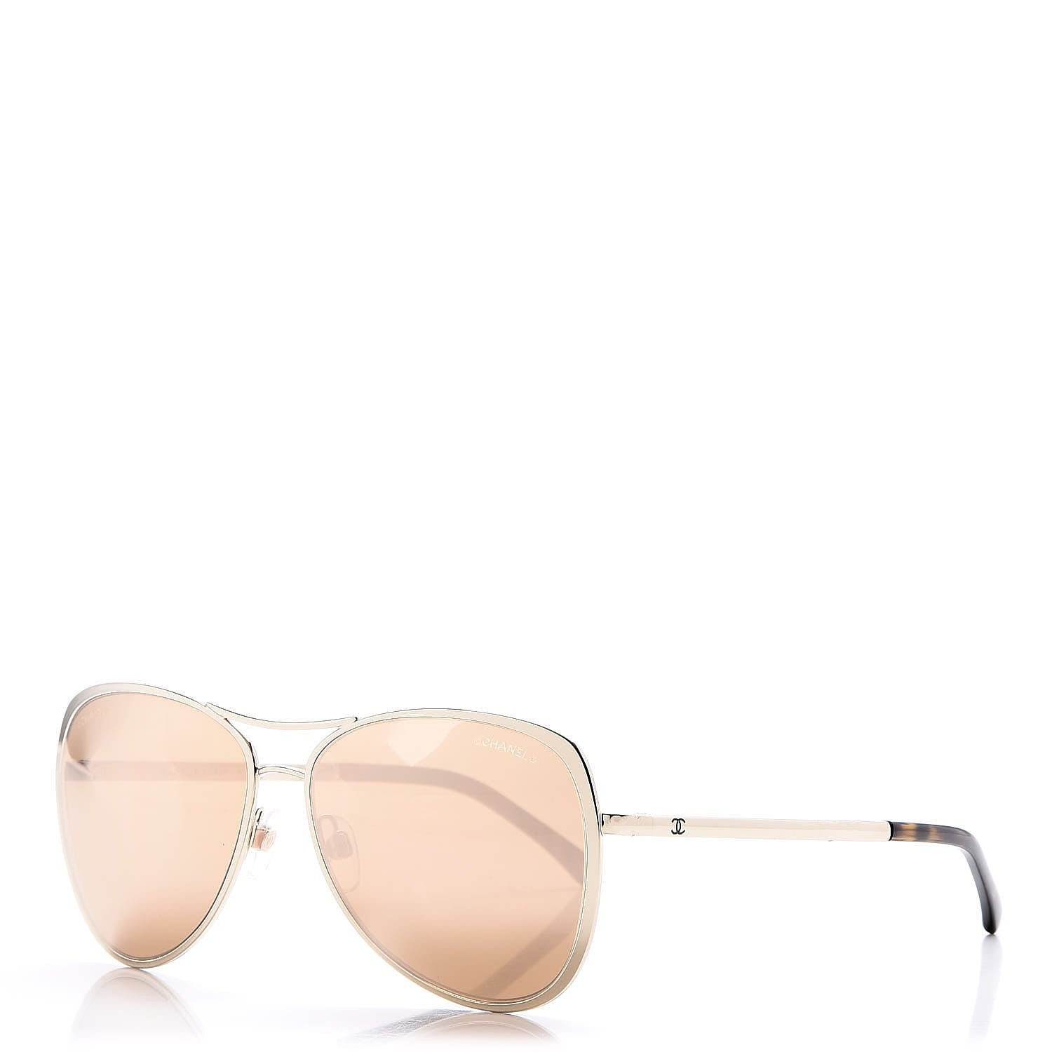 Chanel 18K Pilot Summer Sunglasses 4223 Gold 1 of 8