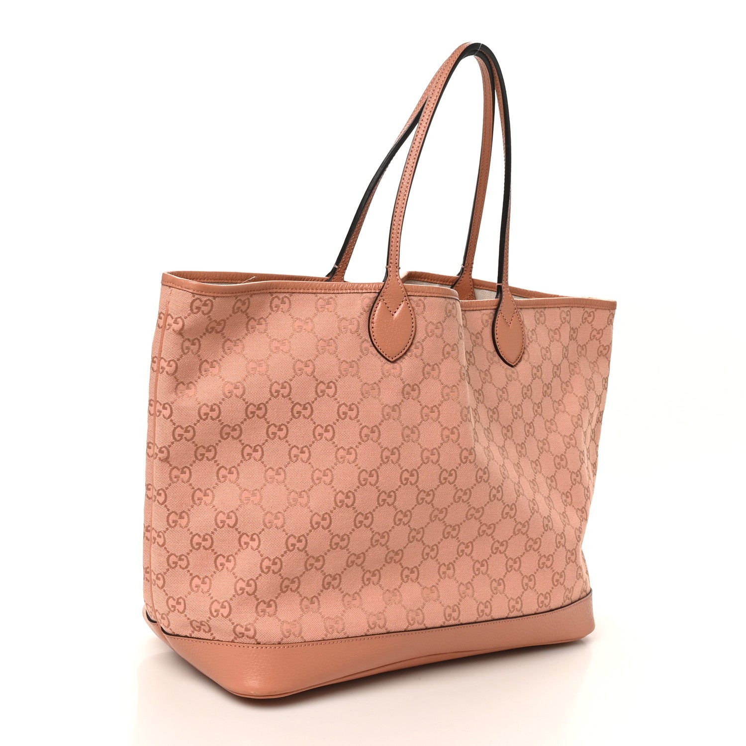 Gucci Monogram Textured Dollar Calfskin Large Ophidia Shopping Tote Cloche Rose Pink 4 of 13