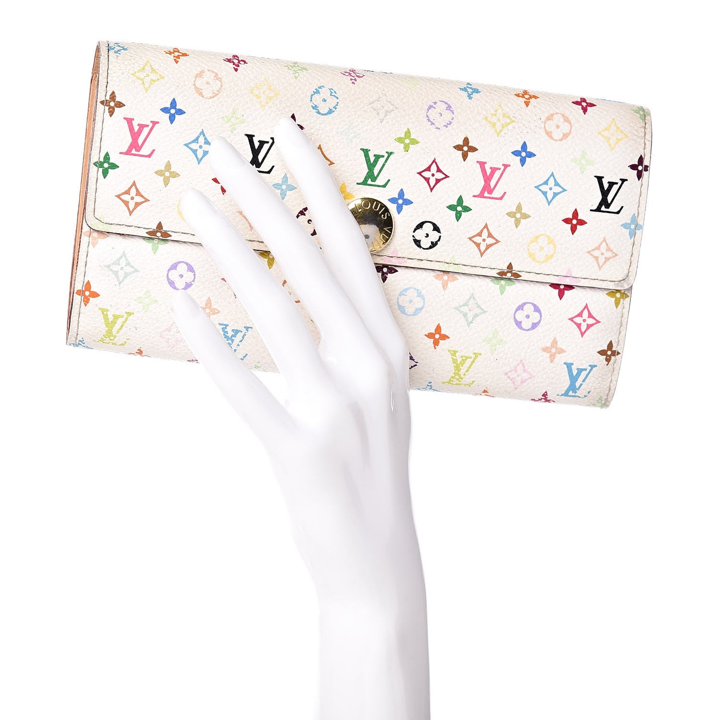 Monogram Multicolor Sarah Wallet White