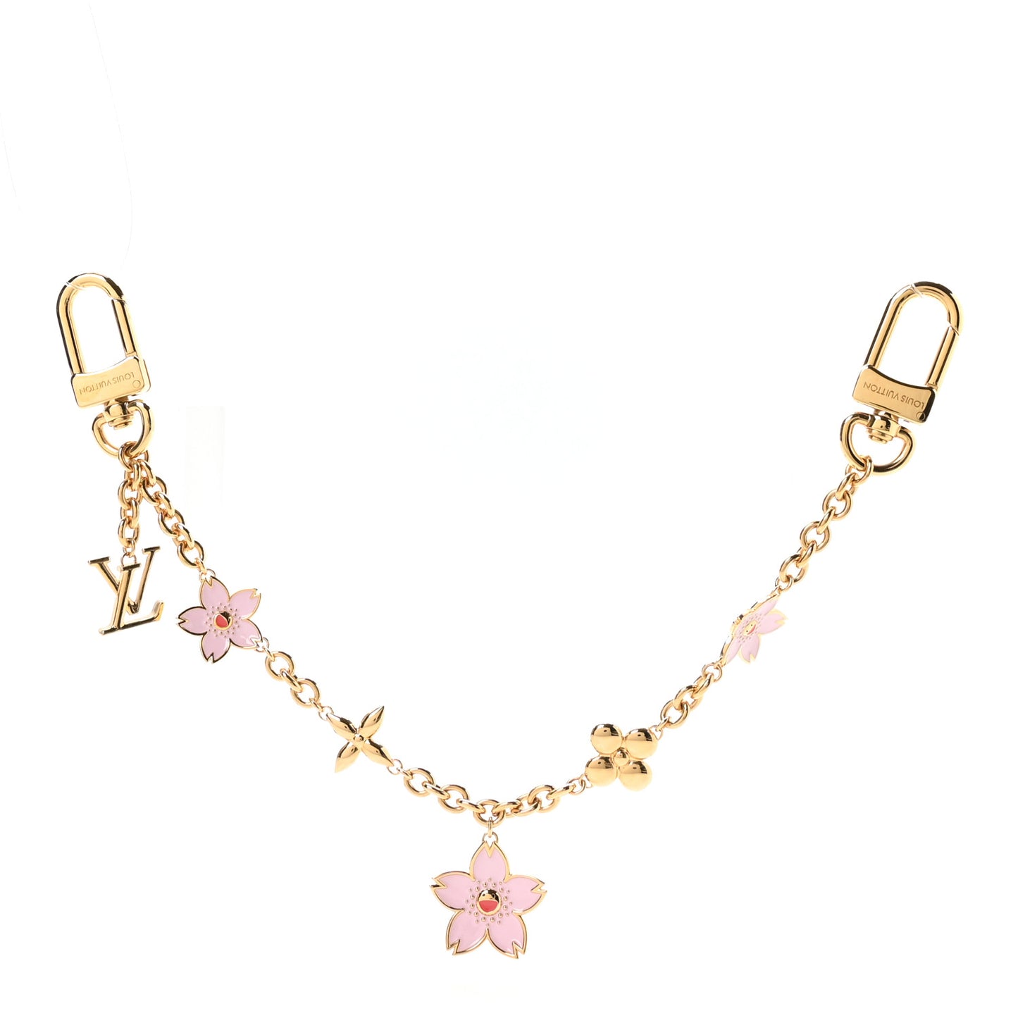 LV x TM Cherry Blossom Bag Chain Key Holder Rose Ballerine