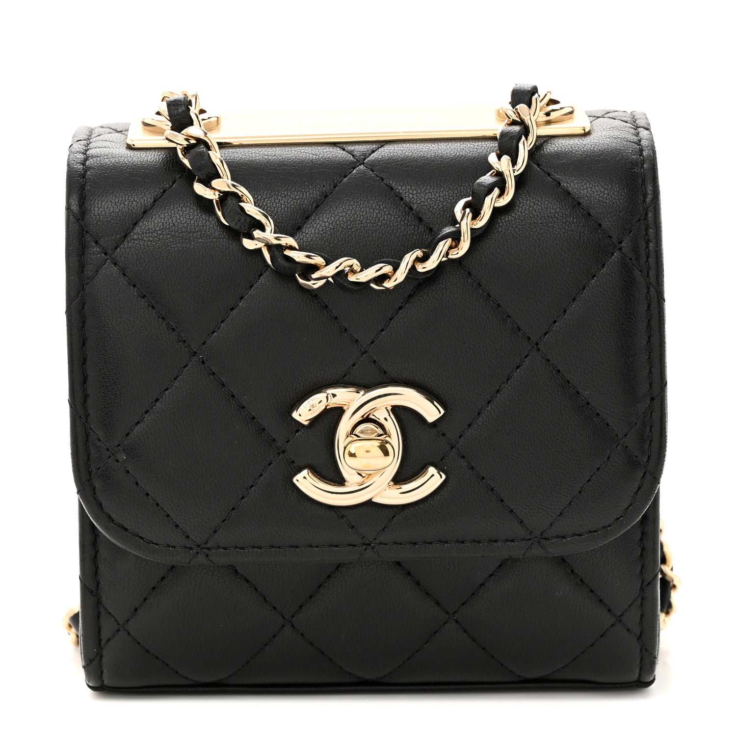 Chanel Lambskin Quilted Mini Trendy CC Chain Wallet Black 1 of 11
