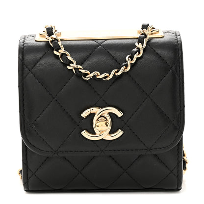 Chanel Lambskin Quilted Mini Trendy CC Chain Wallet Black 1 of 11