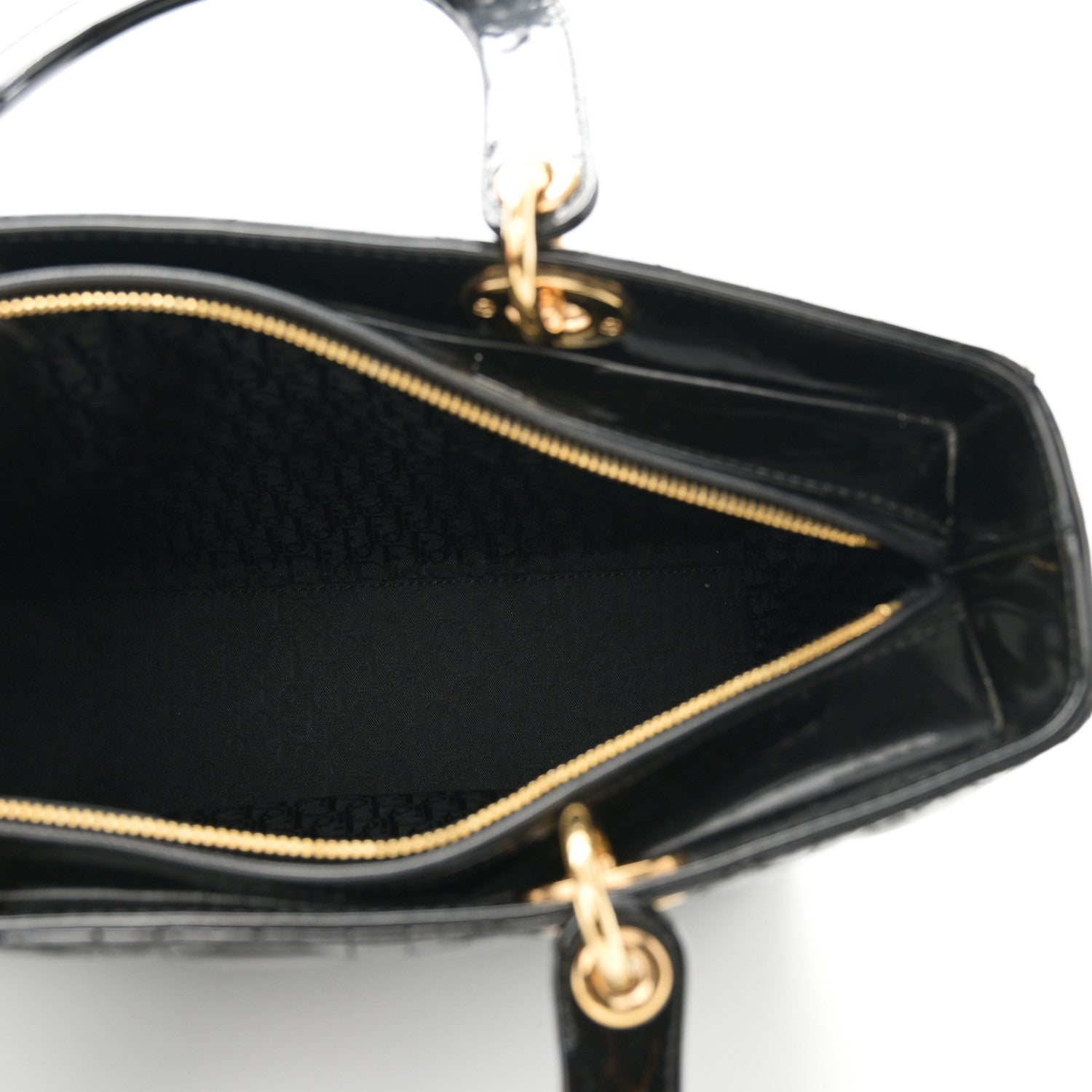Christian Dior Patent Cannage Large Lady Dior Black 5 of 10