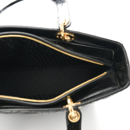 Christian Dior Patent Cannage Large Lady Dior Black 5 of 10