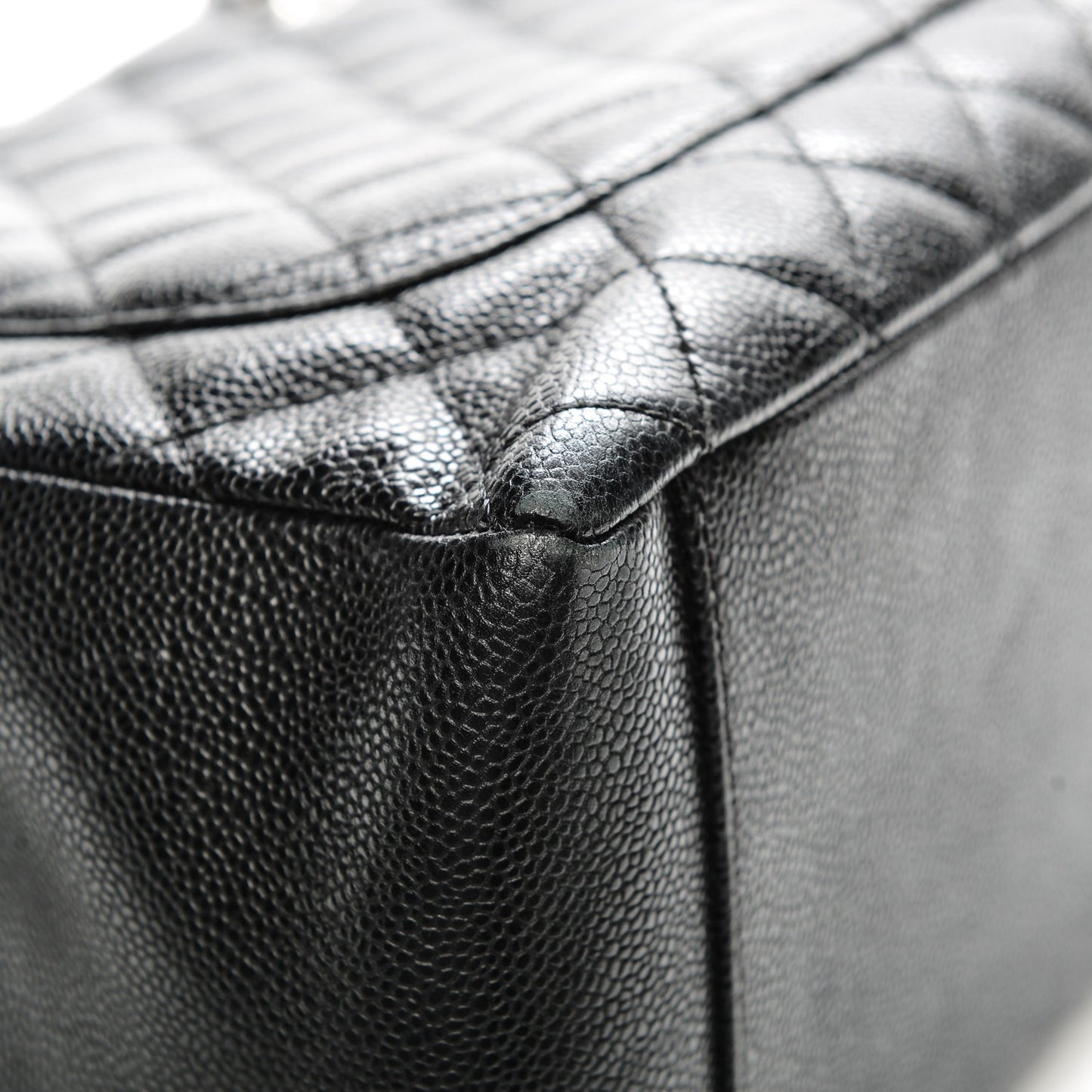 Caviar Quilted Grand Shopping Tote GST Black
