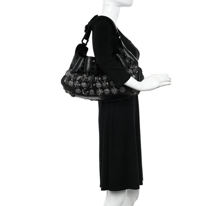 Burberry Calfskin Mason Warrior Studded Hobo Black 2 of 9