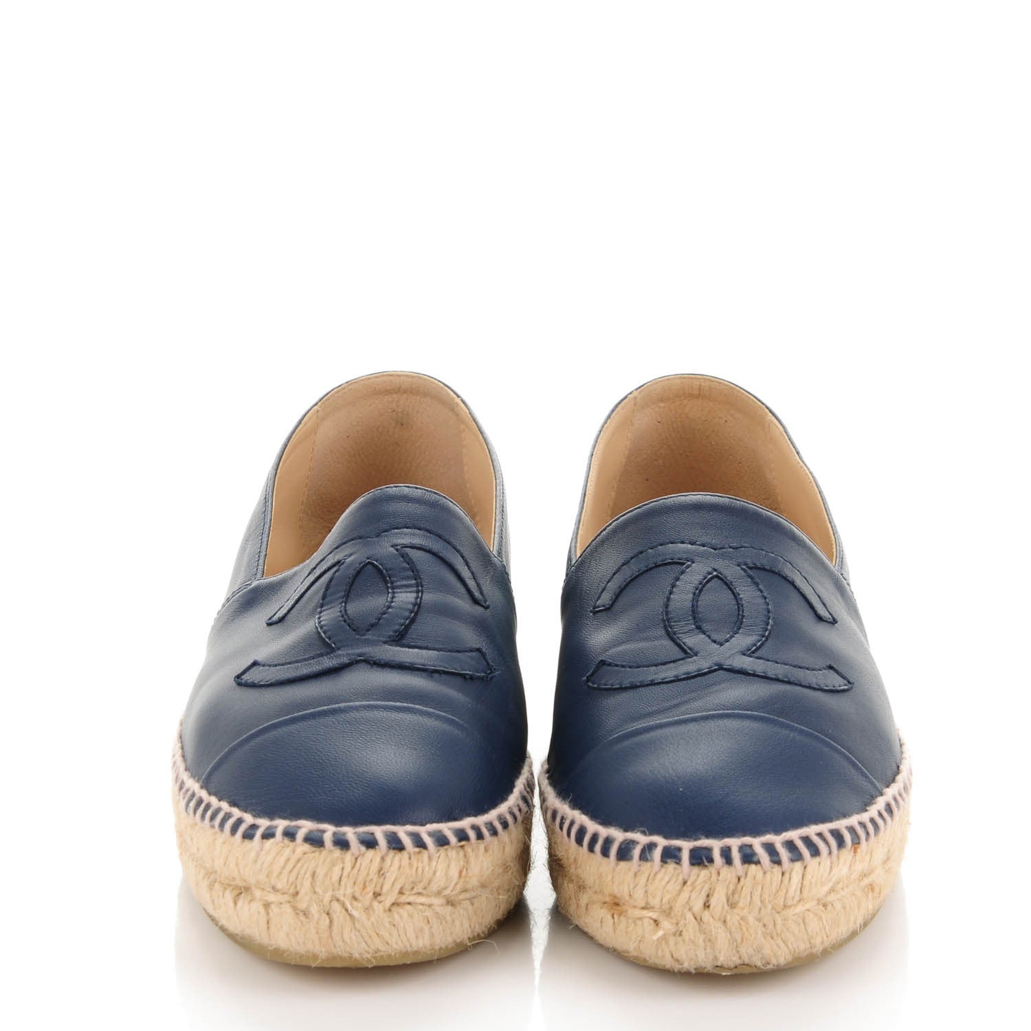Chanel Lambskin CC Espadrilles 39 Dark Navy 2 of 9