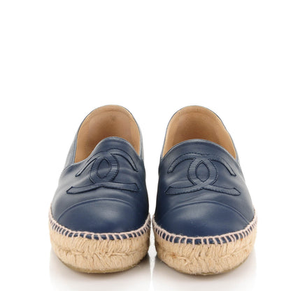 Chanel Lambskin CC Espadrilles 39 Dark Navy 2 of 9