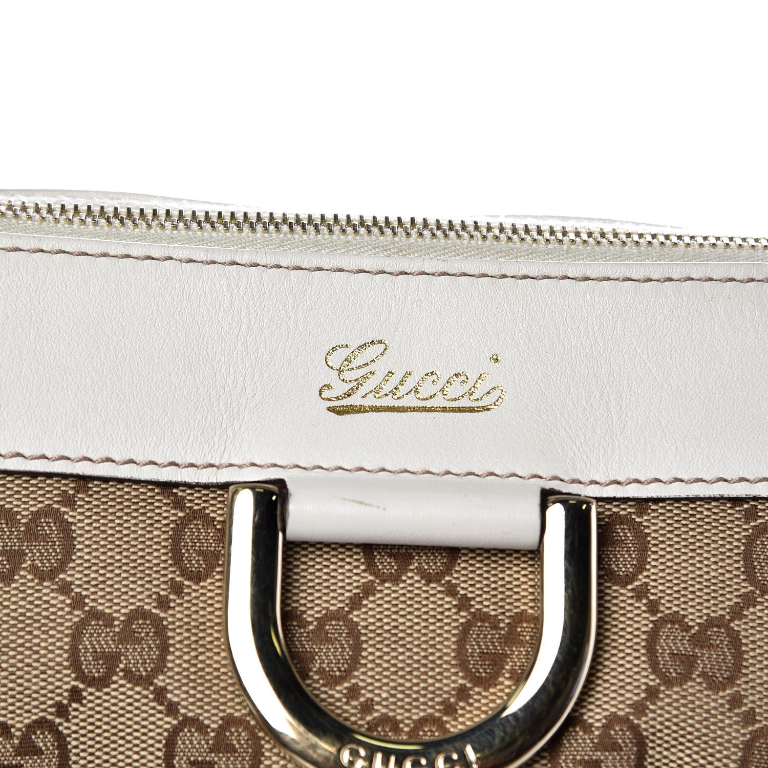 Gucci Monogram D Gold Tote Off White 13 of 18