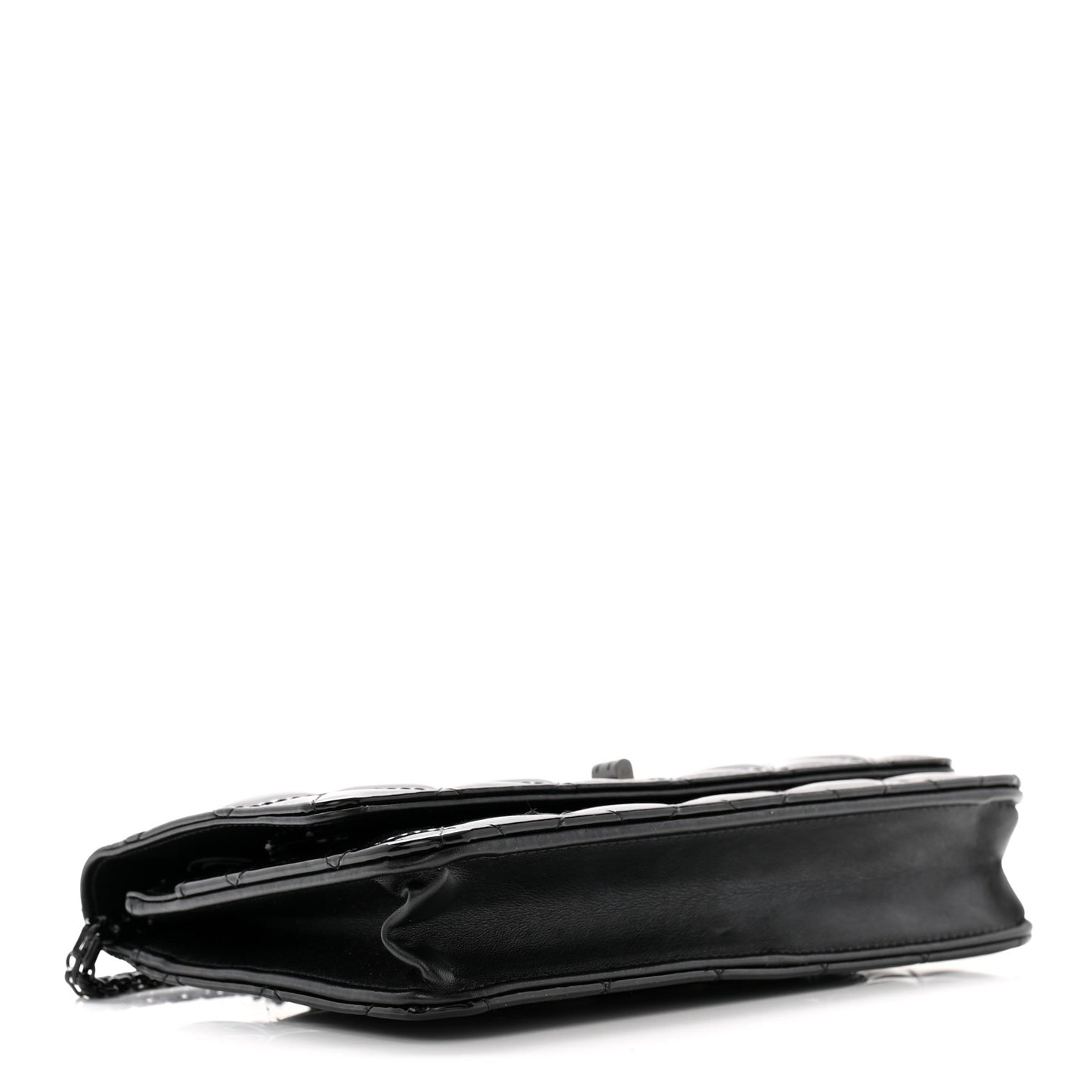 Patent Calfskin Quilted Reissue Wallet On Chain WOC So Black