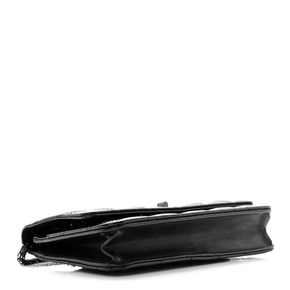 Chanel Patent Calfskin Quilted Reissue Wallet On Chain WOC So Black 4 of 12