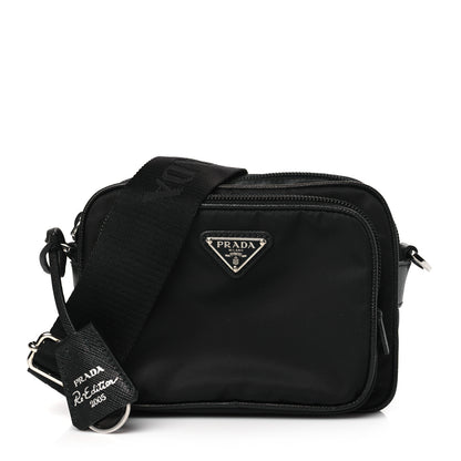 Prada Tessuto Saffiano Brique Crossbody Messenger Bag Black 1 of 9