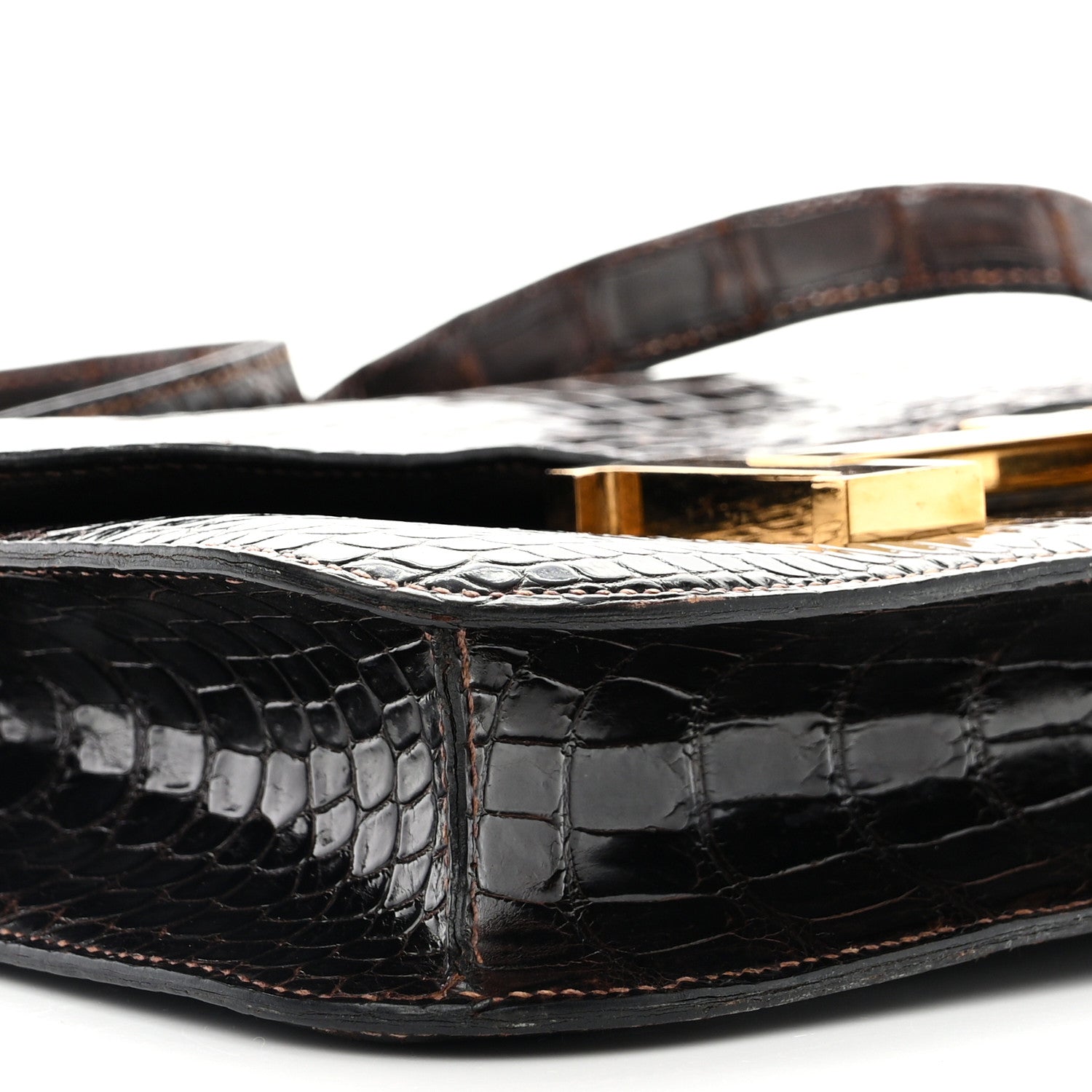 Hermes Shiny Niloticus Crocodile Constance 24 Havane 11 of 15
