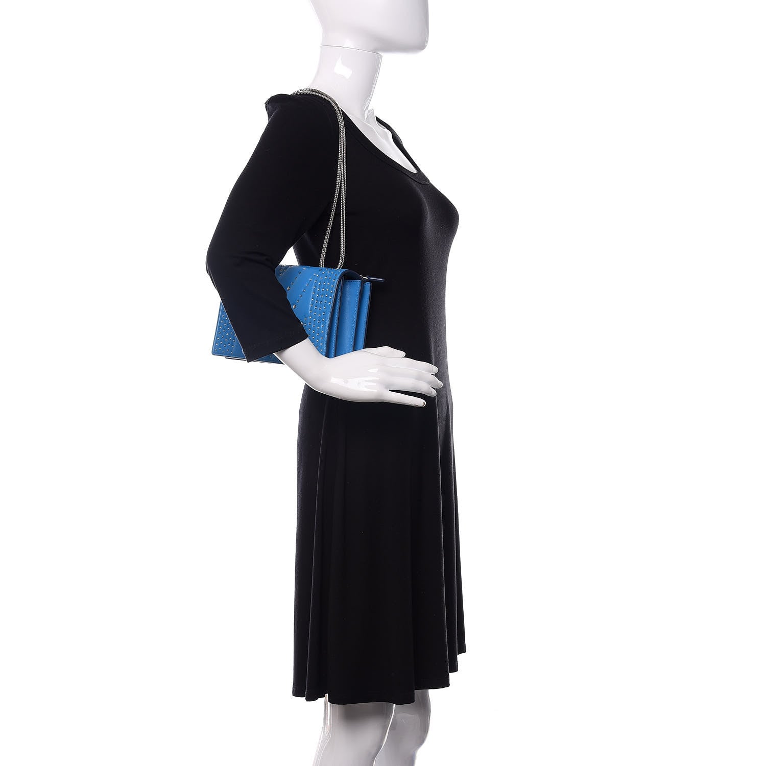 MCM Lambskin Diamond Disco Flap Crossbody Bag Blue 2 of 10