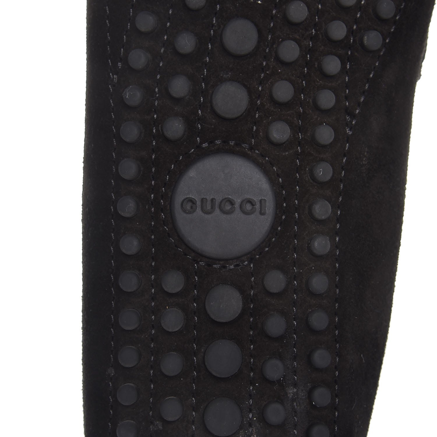 Gucci Suede GG Buckle Driver Loafers 37 Nero Black 8 of 10
