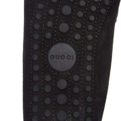 Gucci Suede GG Buckle Driver Loafers 37 Nero Black 8 of 10