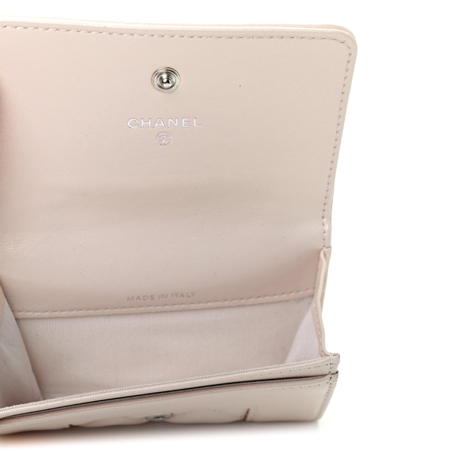 Chanel Caviar Chevron Quilted Vintage Mademoiselle Flap Card Holder Beige 4 of 6