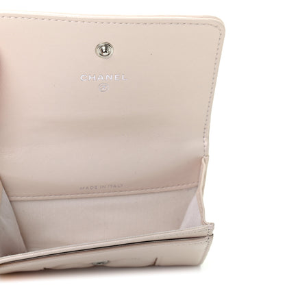 Chanel Caviar Chevron Quilted Vintage Mademoiselle Flap Card Holder Beige 4 of 6