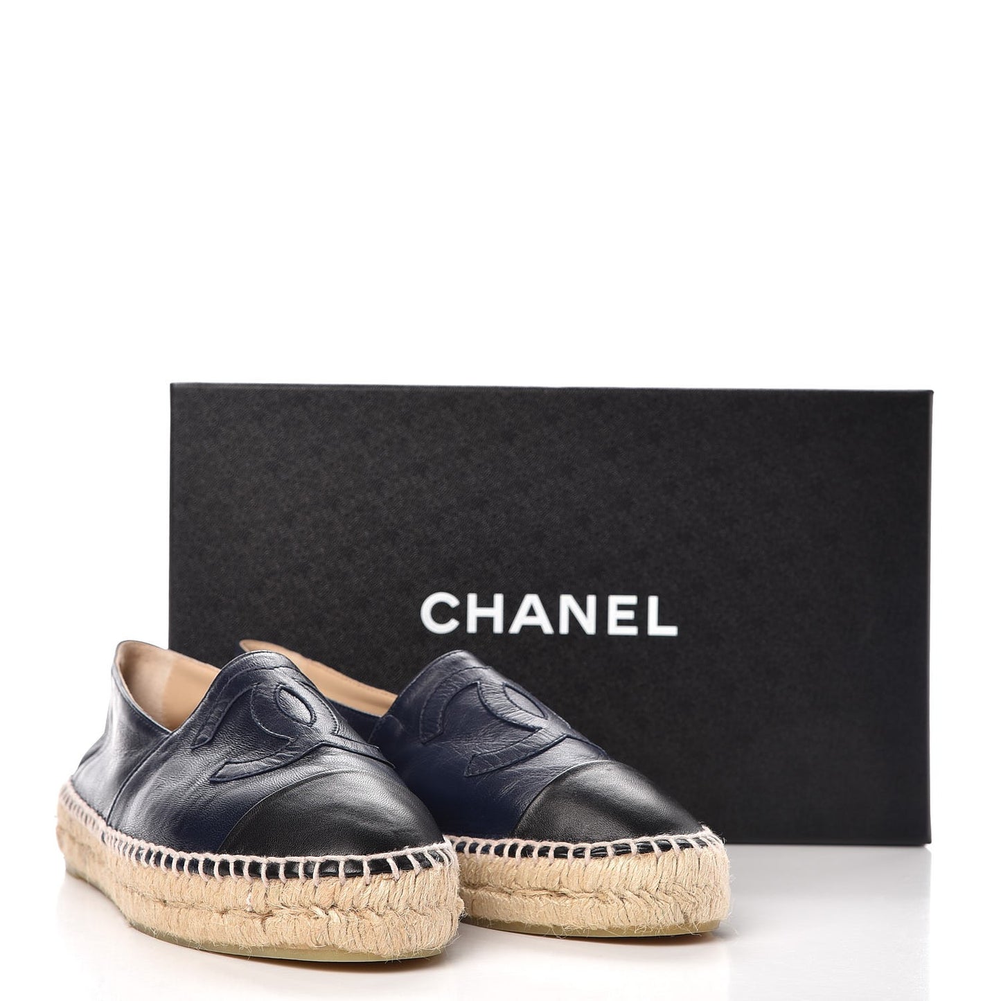 Lambskin CC Espadrilles 38 Navy Black