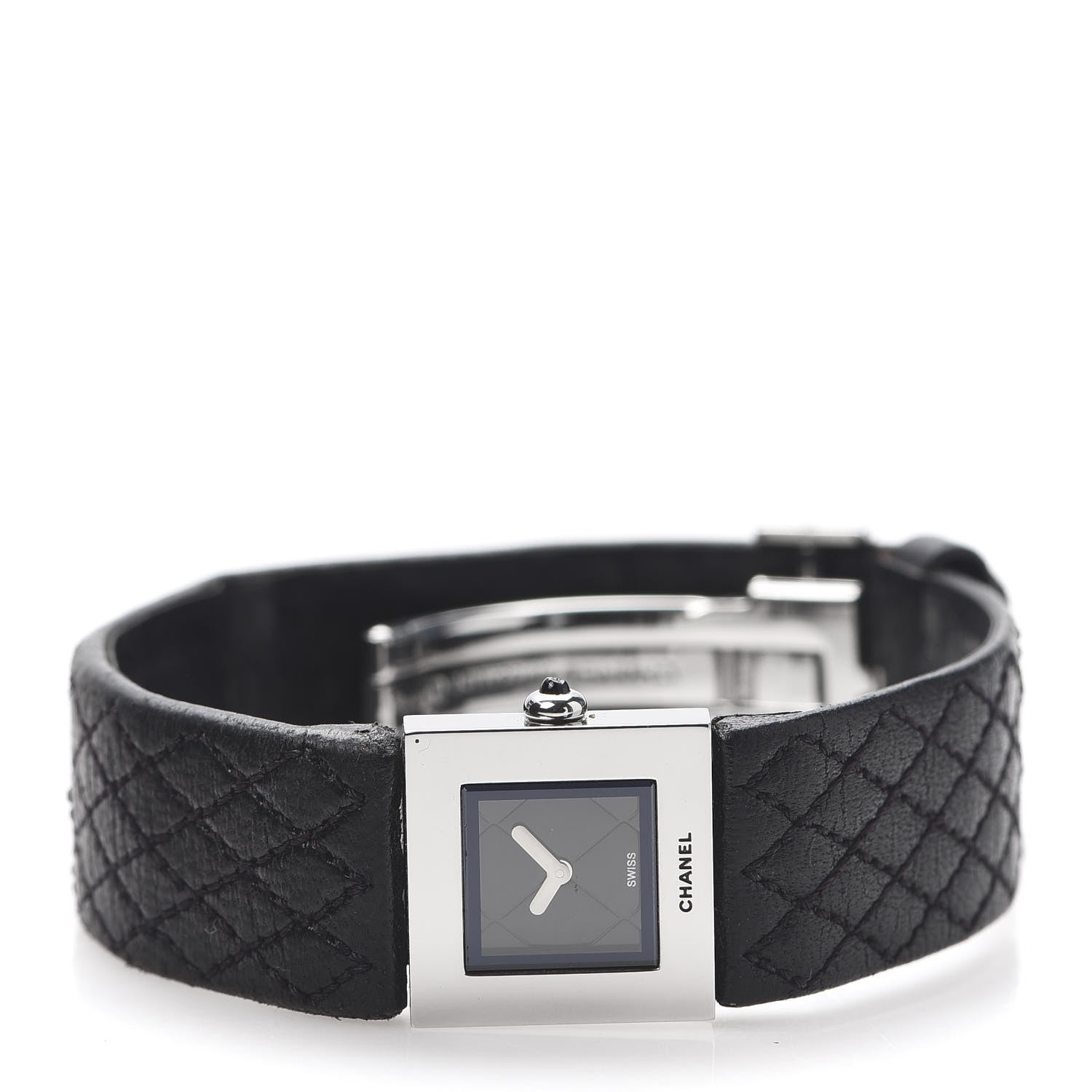 Chanel Stainless Steel Calfskin 19mm Acier Quartz Watch Black 3 of 7