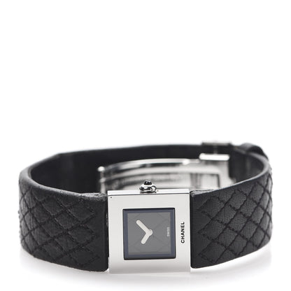 Chanel Stainless Steel Calfskin 19mm Acier Quartz Watch Black 3 of 7
