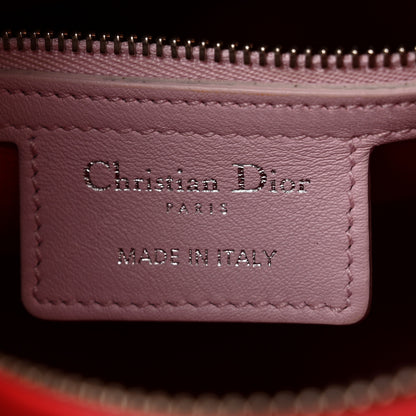 Christian Dior Smooth Calfskin Embroidered Medium Lady Dior Pink Multicolor 6 of 10