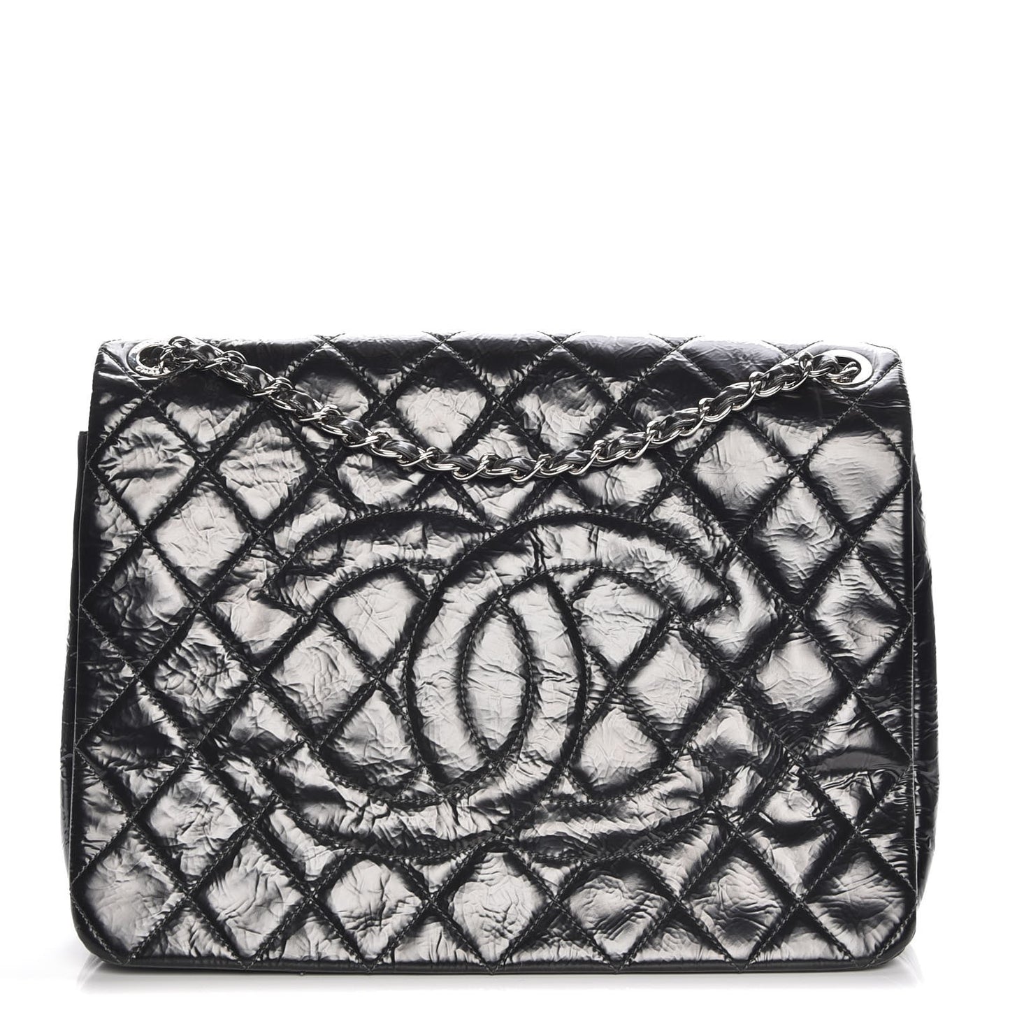 Patent Quilted XL Flap Black