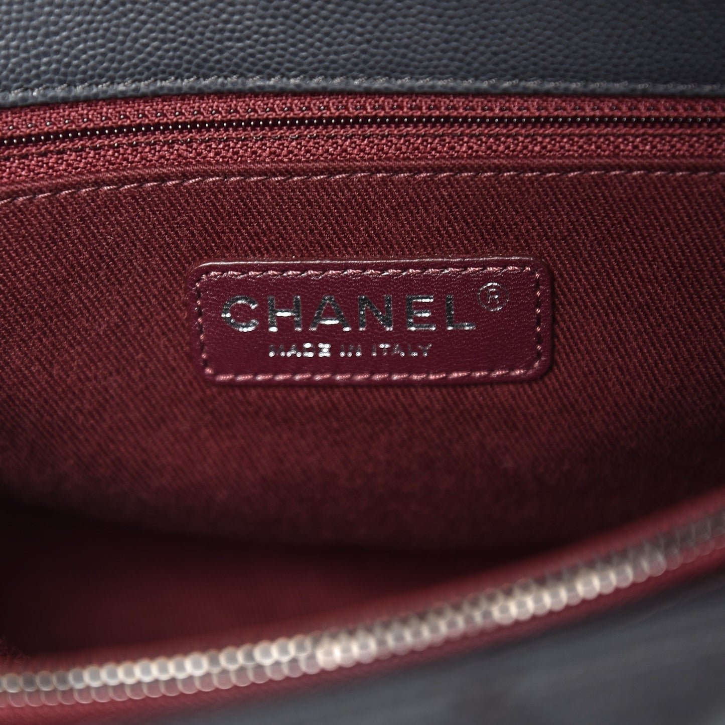 Caviar Quilted Small Coco Handle Flap Grey