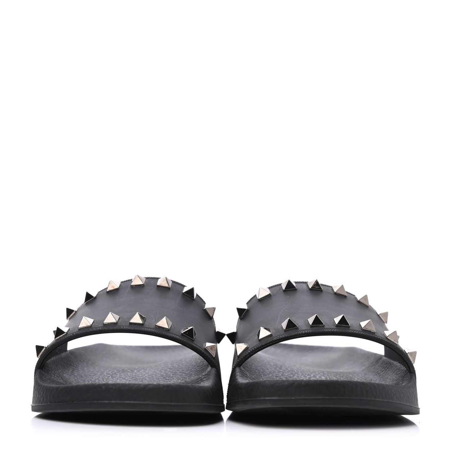 Rubber Rockstud Slide Sandals 38 Black