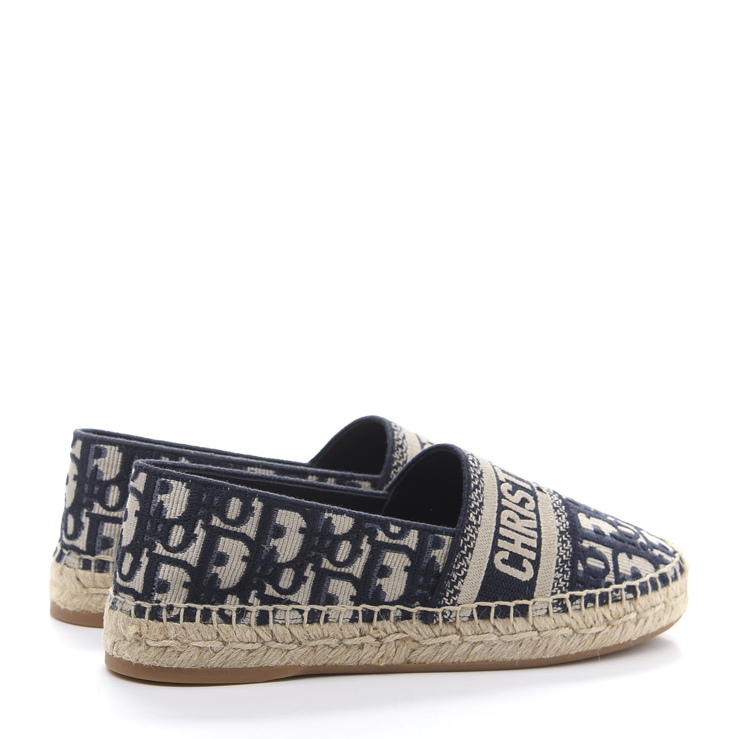Christian Dior Oblique Embroidered Granville 15mm Espadrilles 36.5 Deep Blue 4 of 9
