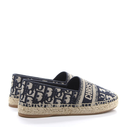 Christian Dior Oblique Embroidered Granville 15mm Espadrilles 36.5 Deep Blue 4 of 9