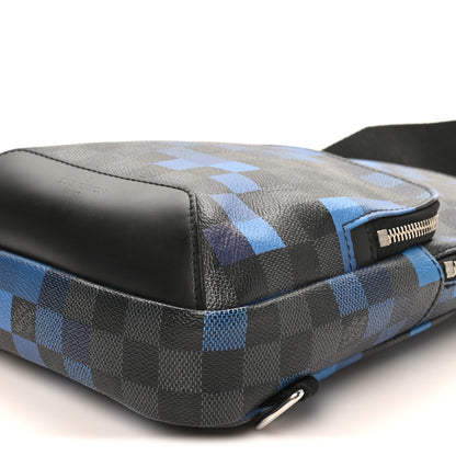 Louis Vuitton Damier Graphite Pixel Avenue Sling Backpack Blue 9 of 9
