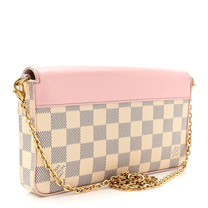 Louis Vuitton Damier Azur Calfskin Pochette Felicie Eau De Rose 4 of 20