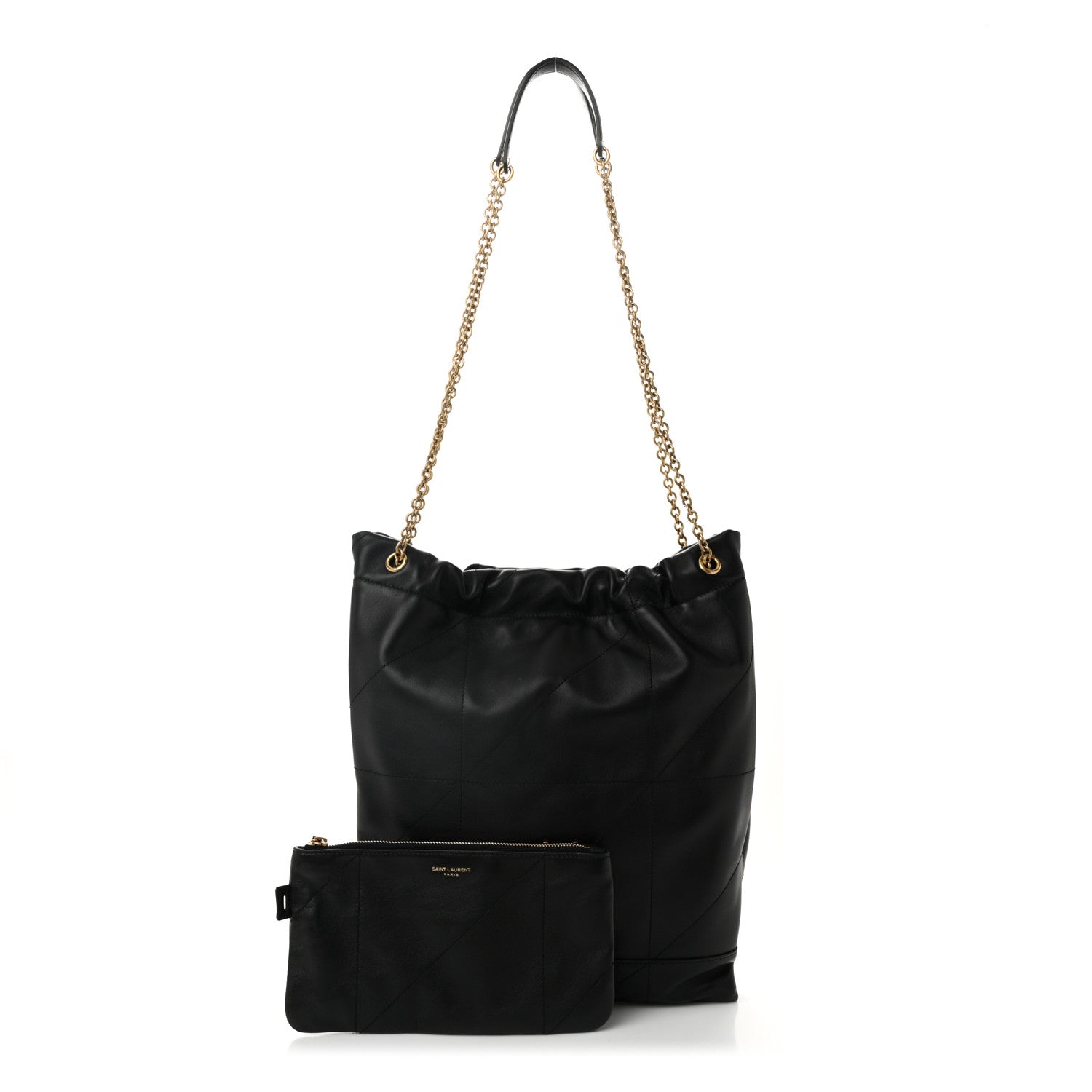 Saint Laurent Lambskin Matelasse Monogram Medium Jamie 4.3 Pochon Black 3 of 12