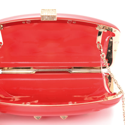 Valentino Garavani Acrylic Rockstud Minaudiere Clutch Red 5 of 9