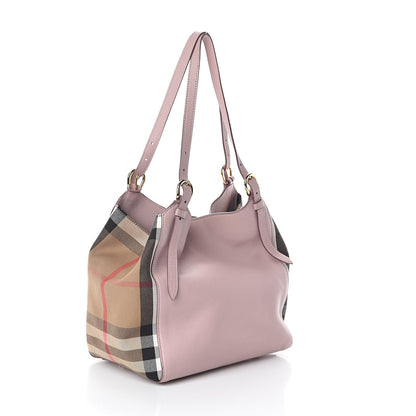 Burberry Grainy Calfskin House Check Small Canterbury Tote Pale Orchid 3 of 9