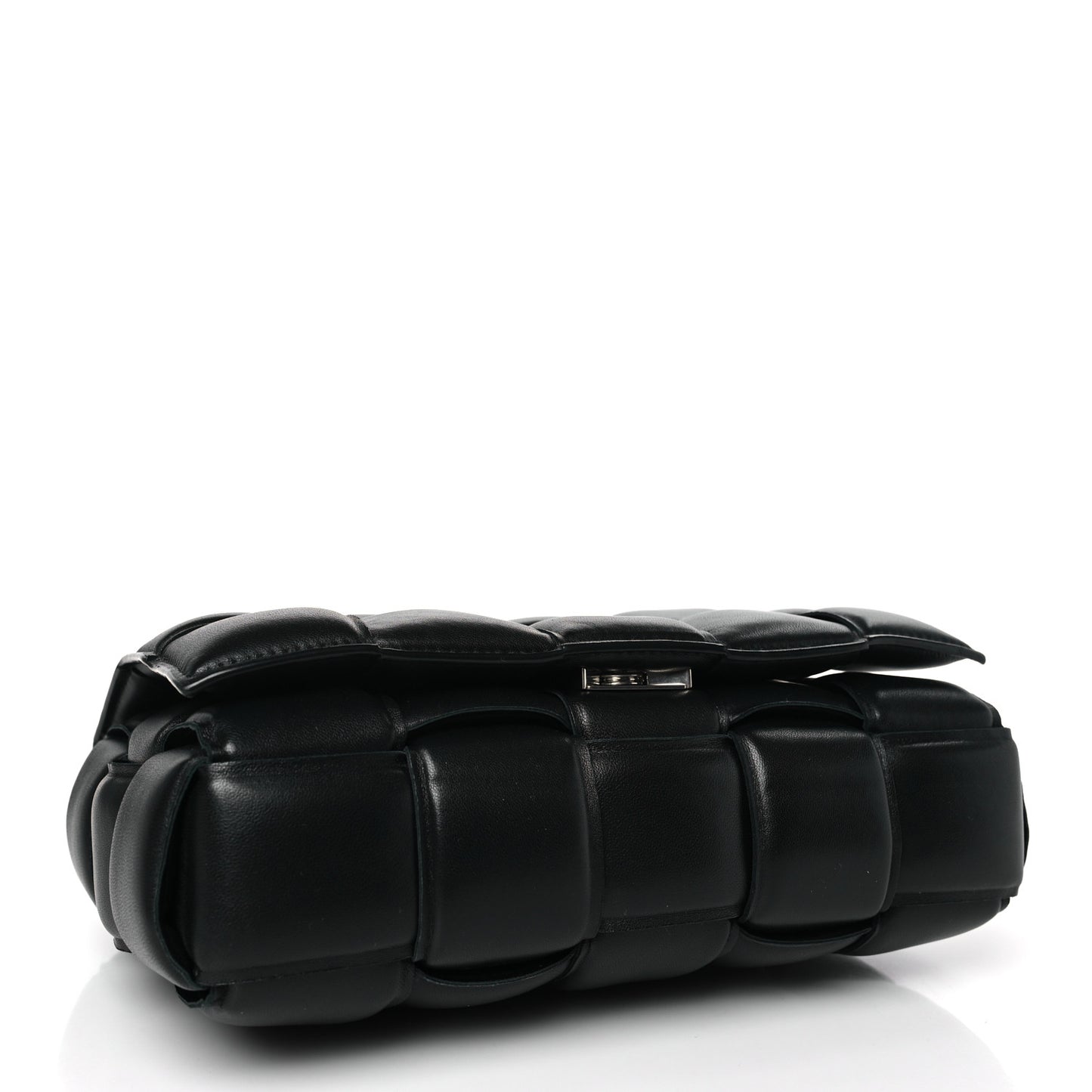 Lambskin Maxi Intrecciato Padded Chain Cassette Crossbody Bag Black