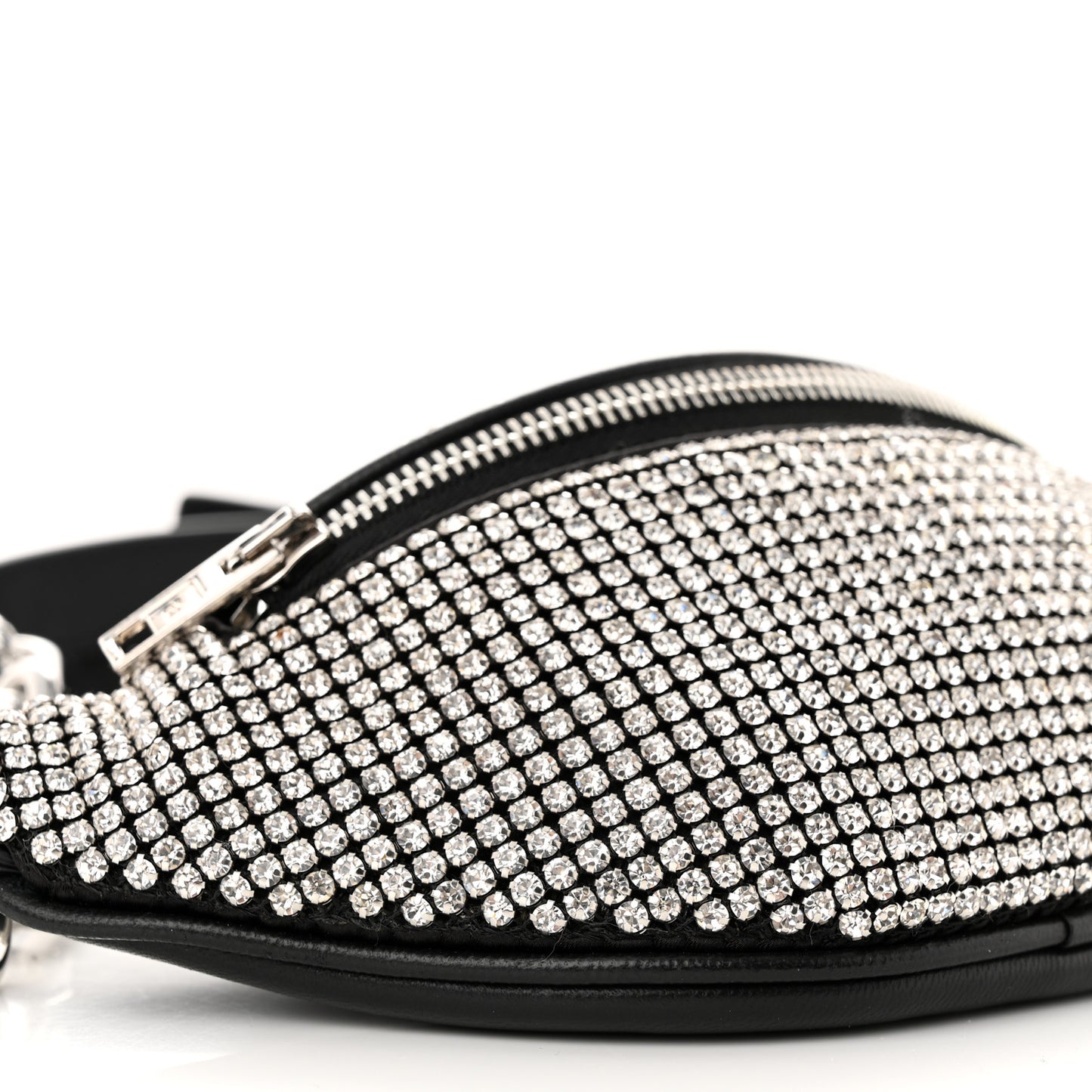 Rhinestone Mesh Mini Attica Belt Bag Black