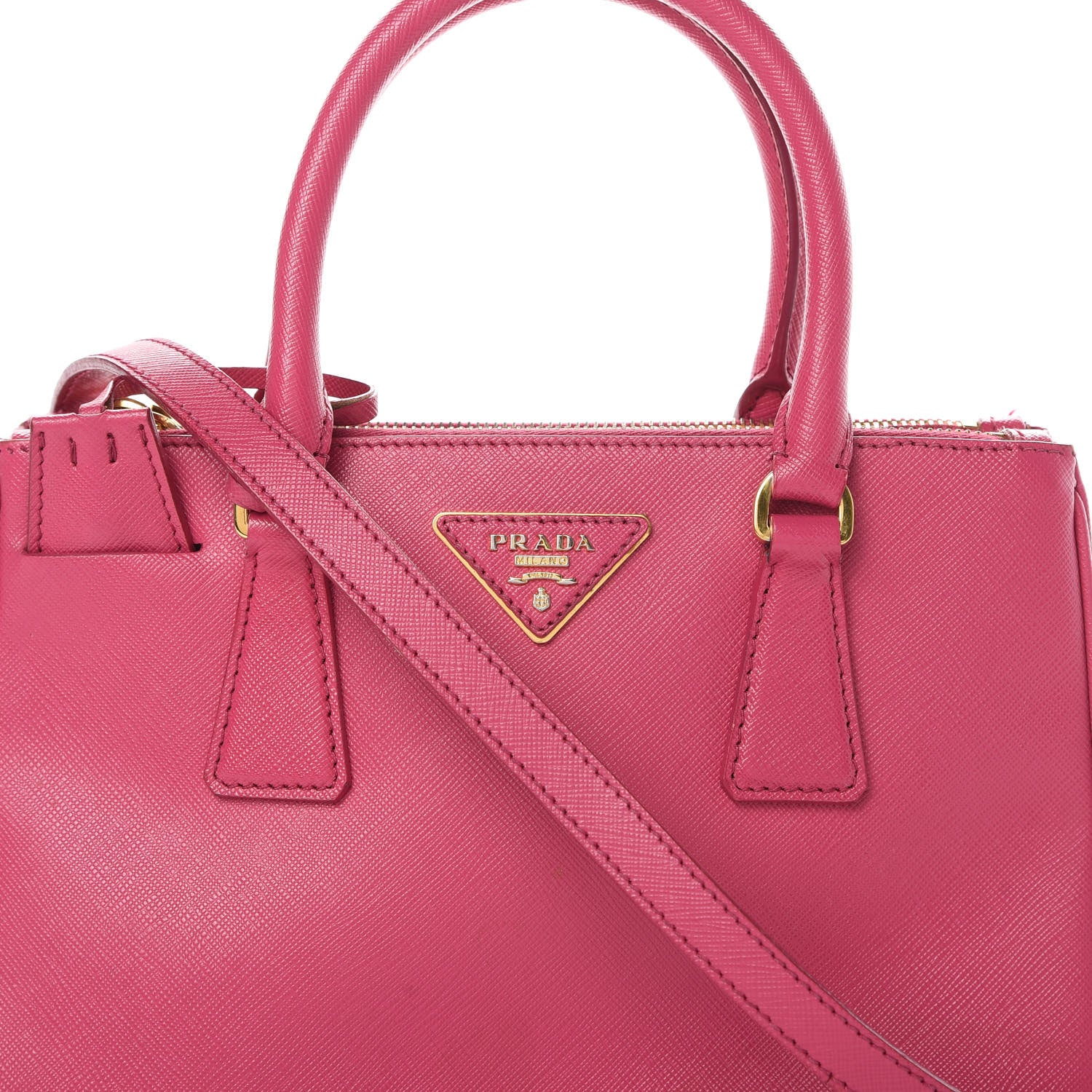 Prada Saffiano Lux Small Galleria Double Zip Tote Fuxia 11 of 26