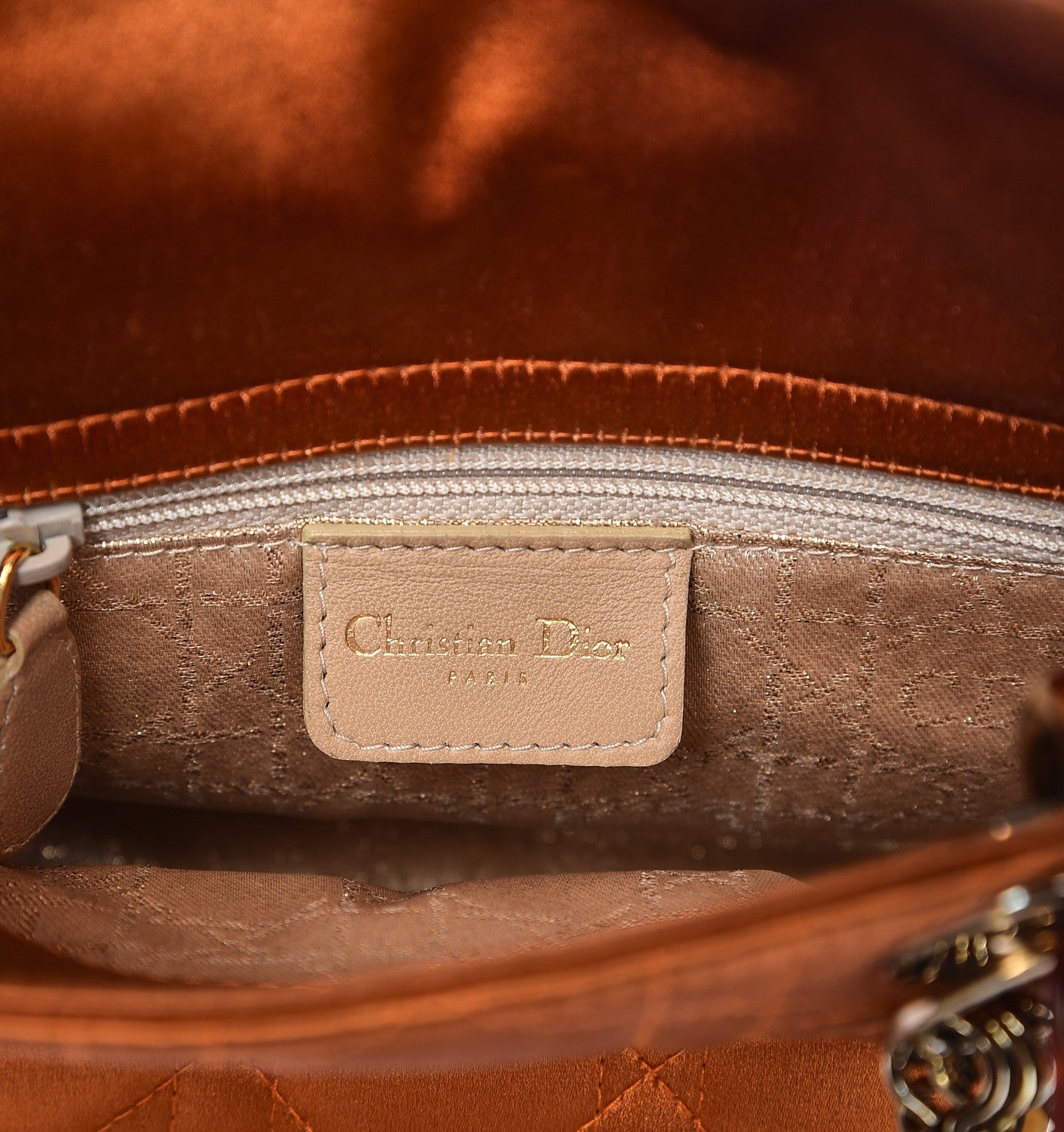 Christian Dior Satin Cannage Mini Lady Dior Orange 6 of 9