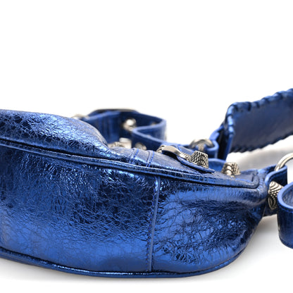 Balenciaga Metallic Arena Agneau Le Cagole Shoulder Bag XS Blue 11 of 11