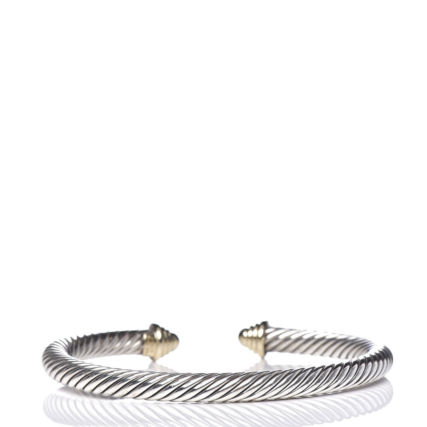 Sterling Silver 14K Yellow Gold 5mm Cable Classics Bracelet