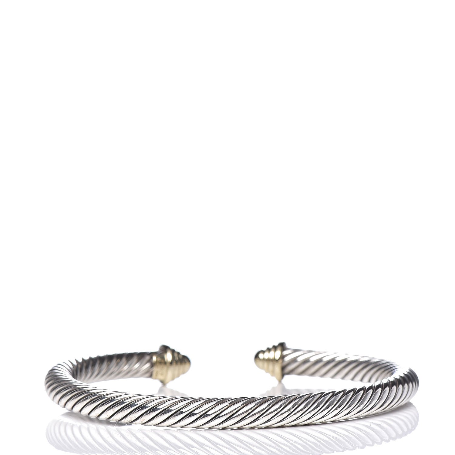 David Yurman Sterling Silver 14K Yellow Gold 5mm Cable Classics Bracelet 3 of 4
