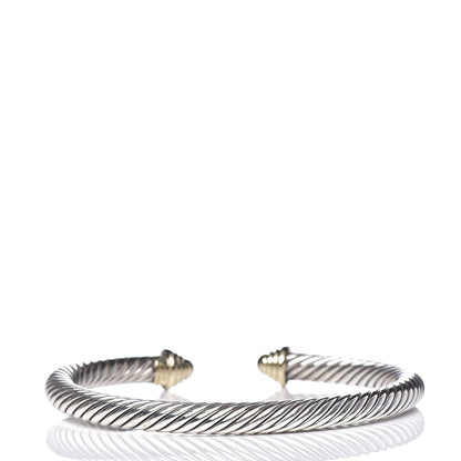 David Yurman Sterling Silver 14K Yellow Gold 5mm Cable Classics Bracelet 3 of 4